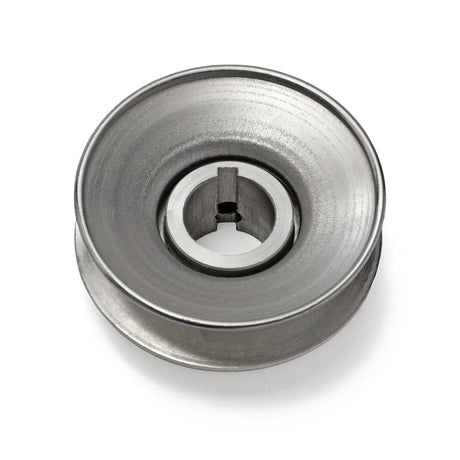 Terre 230078 V-groove drive pulley, bottom angle showing bore and keyway