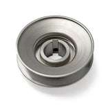 Terre 235010 V-groove drive pulley, bottom angle showing bore and keyway