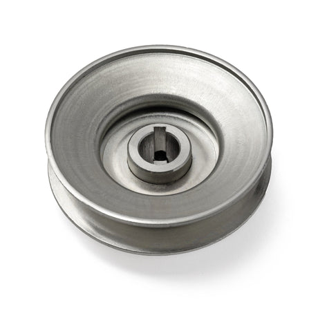 Terre 235058 V-groove drive pulley, bottom angle showing bore and keyway