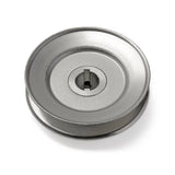 Terre 240034 V-groove drive pulley, bottom angle showing bore and keyway