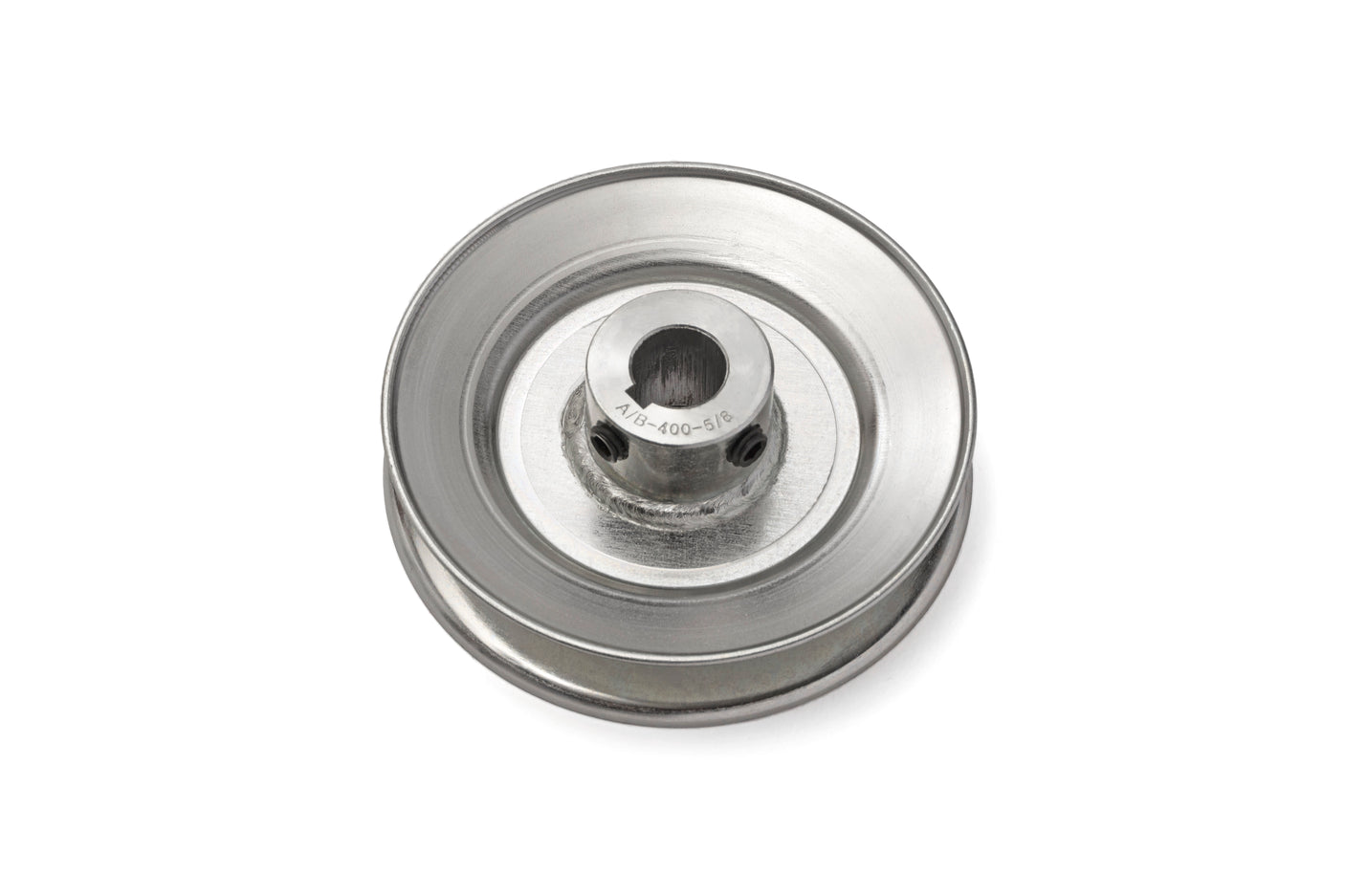 TERRE 240058 V Groove Drive Pulley, Top View, 4 Inch Outside Diameter, 5/8 Inch Bore, Steel