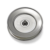 Terre 240058 V-groove drive pulley, bottom angle showing bore and keyway