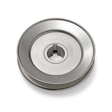 Terre 245010 V-groove drive pulley, bottom angle showing bore and keyway
