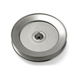 Terre 250034 V-groove drive pulley, bottom angle showing bore and keyway