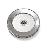 Terre 250058 V-groove drive pulley, bottom angle showing bore and keyway