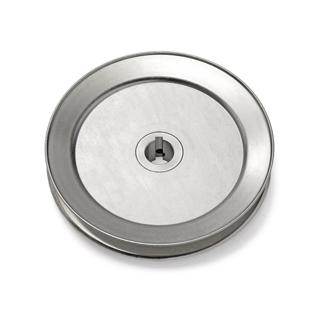 Terre 260034 V-groove drive pulley, bottom angle showing bore and keyway