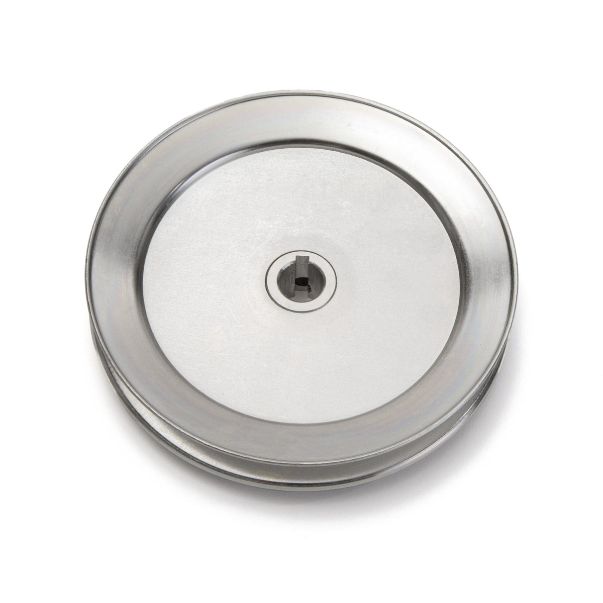 Terre 260058 V-groove drive pulley, bottom angle showing bore and keyway