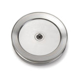Terre 260058 V-groove drive pulley, bottom angle showing bore and keyway