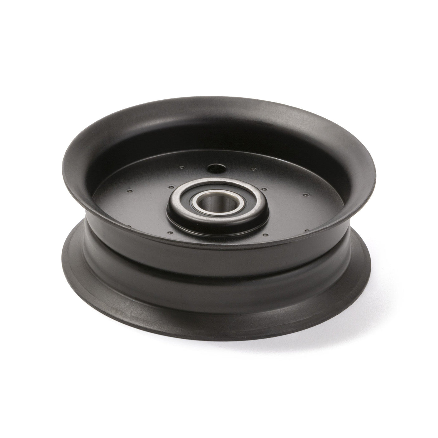 TERRE 4.5-inch flat idler pulley, SKU 31450125, front and side view