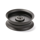 TERRE 4.5-inch flat idler pulley, SKU 31450125, front and side view
