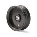 TERRE 4.5-inch flat idler pulley, SKU 31450125, rear and side view