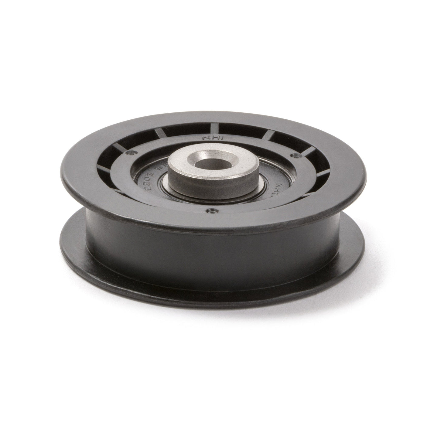 TERRE flat idler pulley, SKU 342250, front and side view