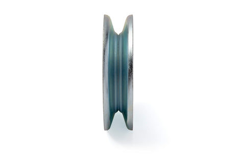 TERRE 35450063 V-Groove Idler Pulley, Side View, 4.5 Inch Outside Diameter, 5/8 Inch Bore, Steel