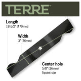 TERRE 54-inch high-lift mower blades 3-pack - dimension diagram