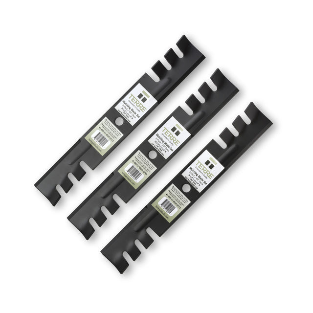 TERRE 48-inch toothed-mulching mower blades 3-pack - hero product view