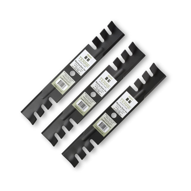 TERRE 48-inch toothed-mulching mower blades 3-pack - hero product view