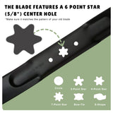 TERRE 46-inch high-lift mower blades 2-pack - center-hole fitment guide
