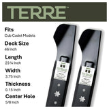TERRE 46-inch high-lift mower blades 2-pack - product specifications