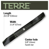 TERRE 42-inch mulching mower blades 2-pack - dimension diagram
