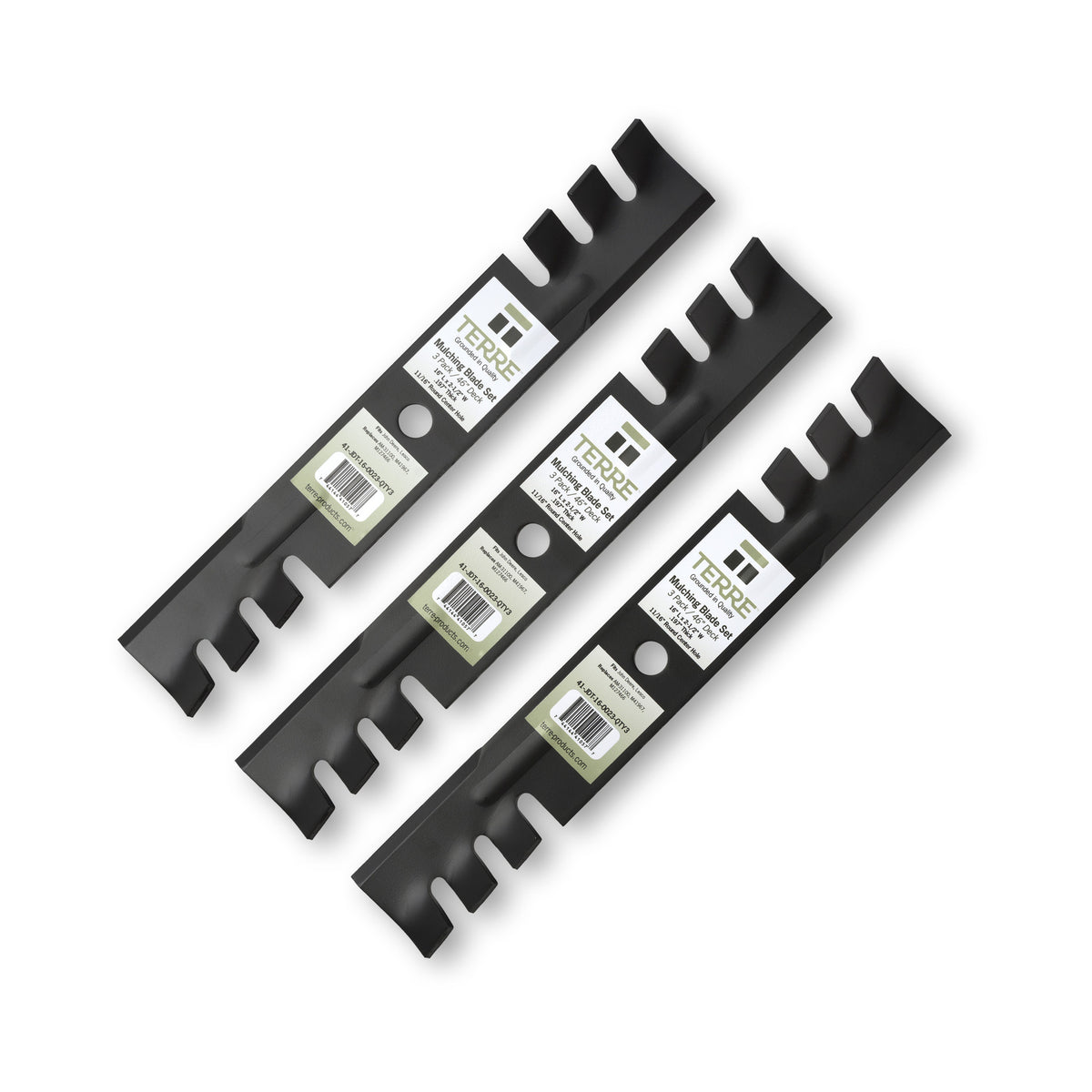 TERRE 46-inch mulching mower blades 3-pack - hero product view