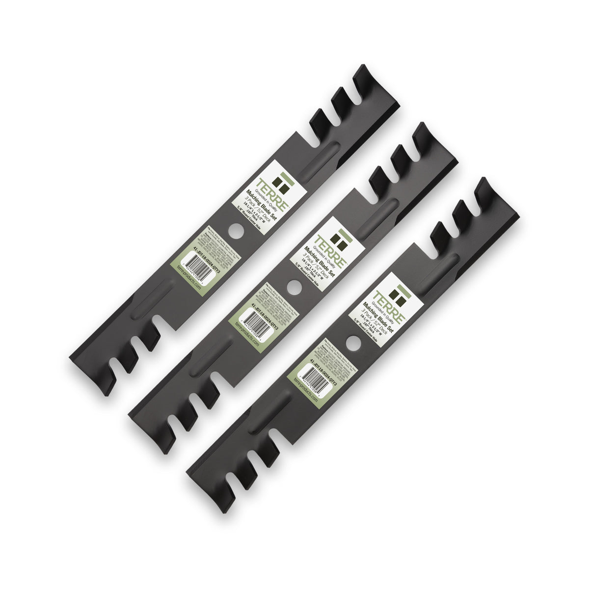 TERRE 52-inch mulching mower blades 3-pack - hero product view
