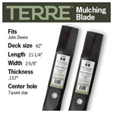 TERRE 42-inch high-lift mower blades 2-pack - compatibility and specification summary