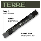 TERRE 42-inch mulching mower blades 2-pack - dimension diagram