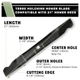 TERRE 41-MTD-23-0020 21-inch mulching mower blade dimensions