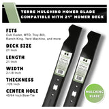 TERRE 41-MTD-23-0020 single mulching mower blade specifications