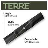 TERRE 44-inch high-lift mower blades 3-pack - dimension diagram