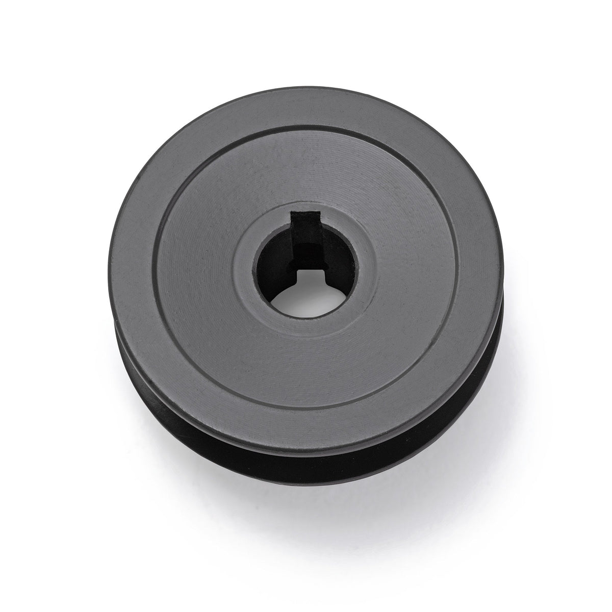 Terre 6125058 V-groove drive pulley, bottom angle showing bore and keyway