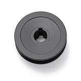 Terre 6125058 V-groove drive pulley, bottom angle showing bore and keyway