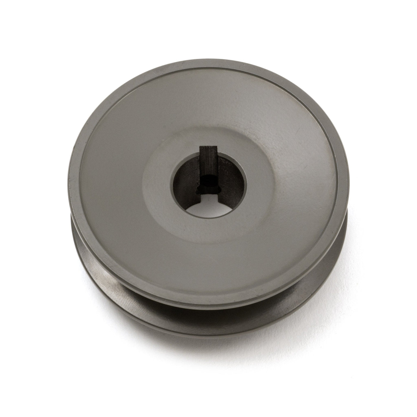 Terre 6230034 V-groove drive pulley, bottom angle showing bore and keyway