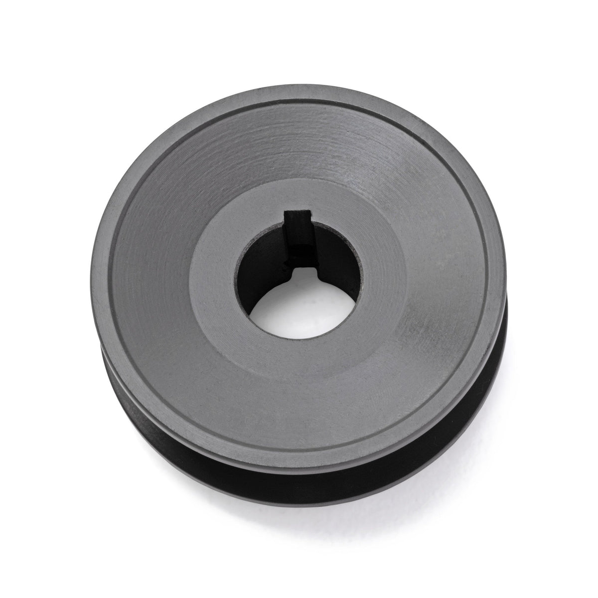 Terre 6230078 V-groove drive pulley, bottom angle showing bore and keyway