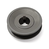 Terre 6235018 V-groove drive pulley, bottom angle showing bore and keyway