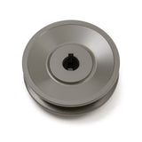 Terre 6235058 V-groove drive pulley, bottom angle showing bore and keyway