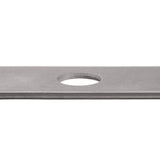 TERRE 8-inch stick edger blade side profile showing steel blade edge .120-inch thick and 1-inch center hole