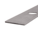 Close-up of TERRE replacement stick edger blade tip .120-inch thick with steel finish and 1-inch center hole